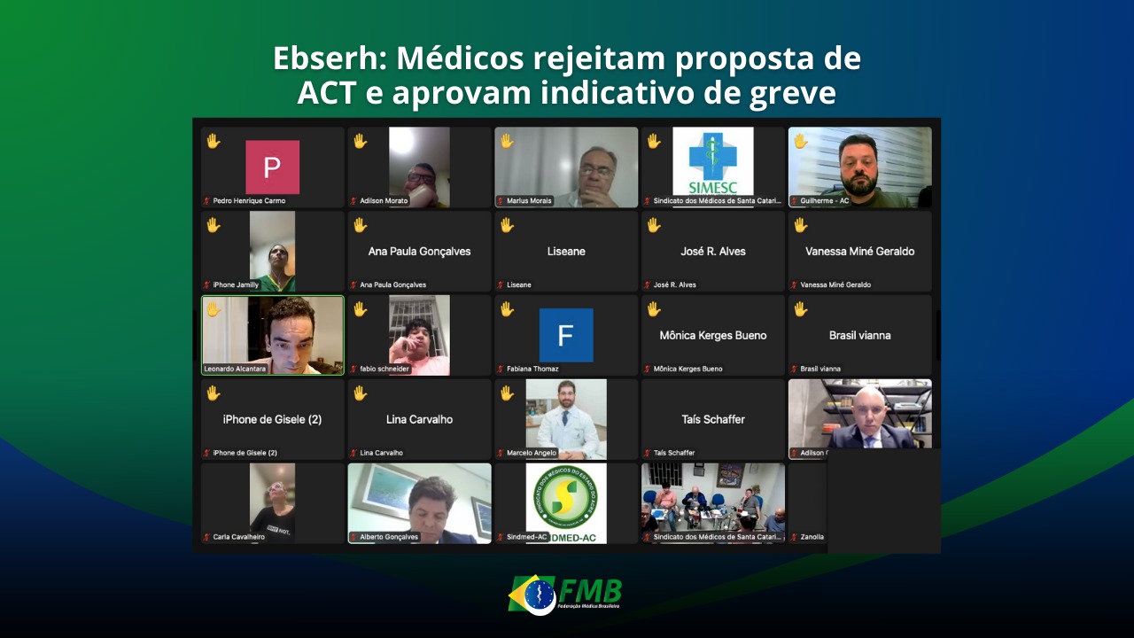Ebserh: Médicos rejeitam proposta de ACT e aprovam indicativo de greve